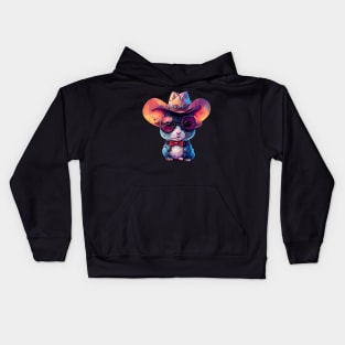 Cartoon Cowboy Mouse Kids Hoodie